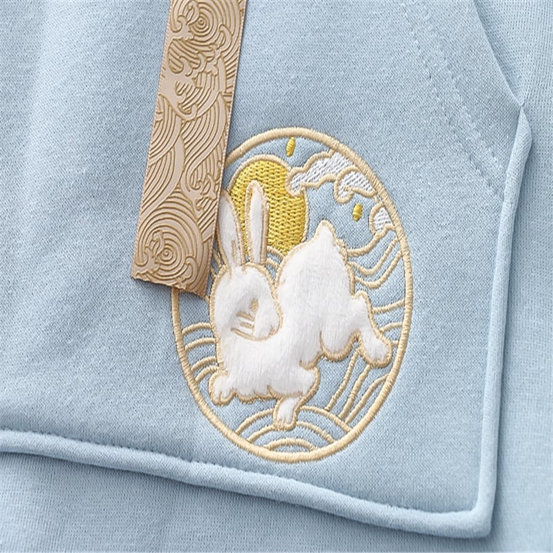 Kawaii Japanese Style Rabbit Embroidery Hoodie