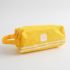 Kawaii Double Zipper Canvas Pencil Case - Yellow