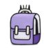 Kawaii Cartoon 3D Canvas Backpack - Limited Edition - Purple