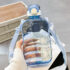 Kawaii Pastel Transparent Style Water Bottle (750ml) - Blue