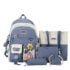 Kawaii Study Harajuku Backpack Set (5pcs) - Limited Edition - Blue