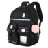 Kawaii Large Capacity Canvas Grid Backpack - Limited Edition - Black