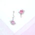 Kawaii Sparkling Heart Moon Earrings - Limited Edition - Silver