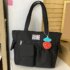 Kawaii Fashion Aesthetic Nylon Tote Shoulder Bag - Black