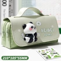 Kawaii Squishy Animal Large Capacity Pencil Case - Green