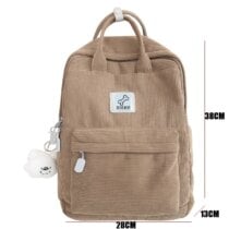 Kawaii College Style Corduroy Harajuku Backpack - Limited Edition