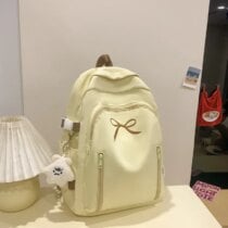 Kawaii Bow Tie College Harajuku Backpack - Limited Edition - Yellow, Backpack only