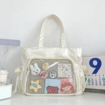 Kawaii Harajuku Ribbon Ita Shoulder Bag - Limited Edition - Biege, 31x29x17cm