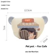 Kawaii Cat Cafe Decorative Flower Planter Holder - Special Edition - Fox Cafe