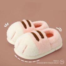 Kawaii Cat Paw Fuzzy Comfy Slippers - Limited Edition - Pink, 38-39