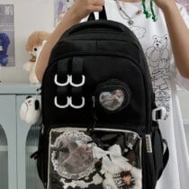Kawaii Large Capacity Harajuku Style Ita Backpack - Black - bag only